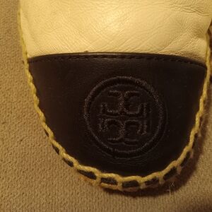Tory Burch Cream and Navy Espadrilles